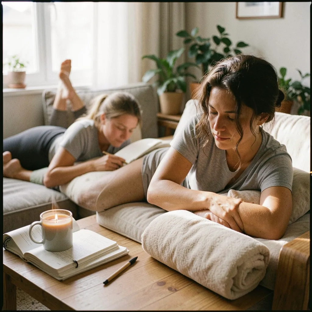 Open journal pages with soft shadows